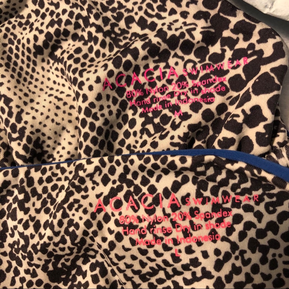 acacia swimwear Royal Blue Triangle Bikini with Leopard Lining - Picture 5 of 6
